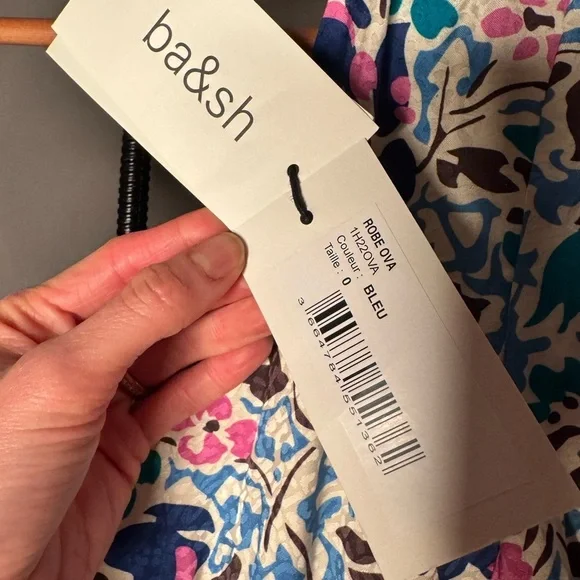 ba&sh NWT Ova Maxi Dress Floral Print Open-Back Backless Flowy Blue White XS / 0 - Picture 10 of 11